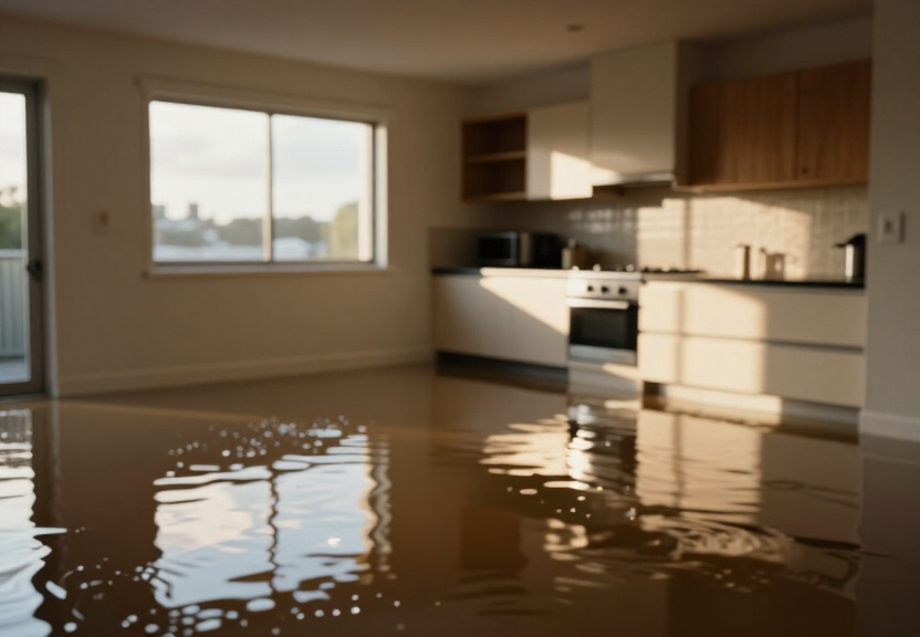 Flooded basement in St Peters before water extraction